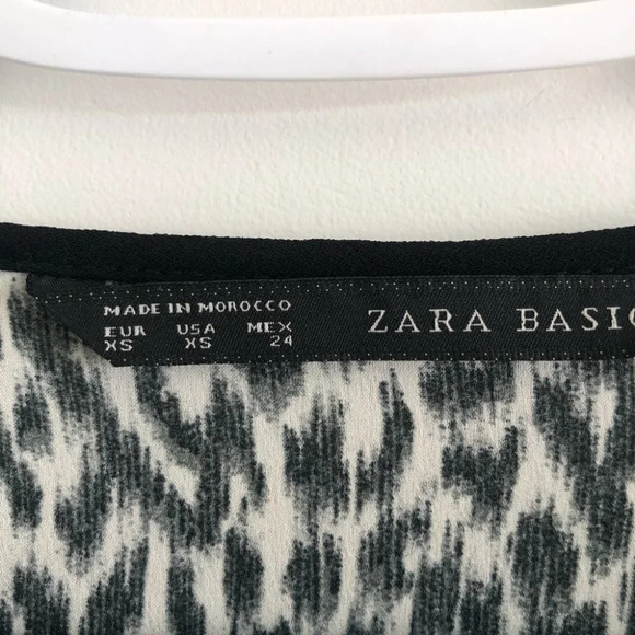 Zara Basic Sz XS Animal Print Black & White  Dress - Picture 3 of 7